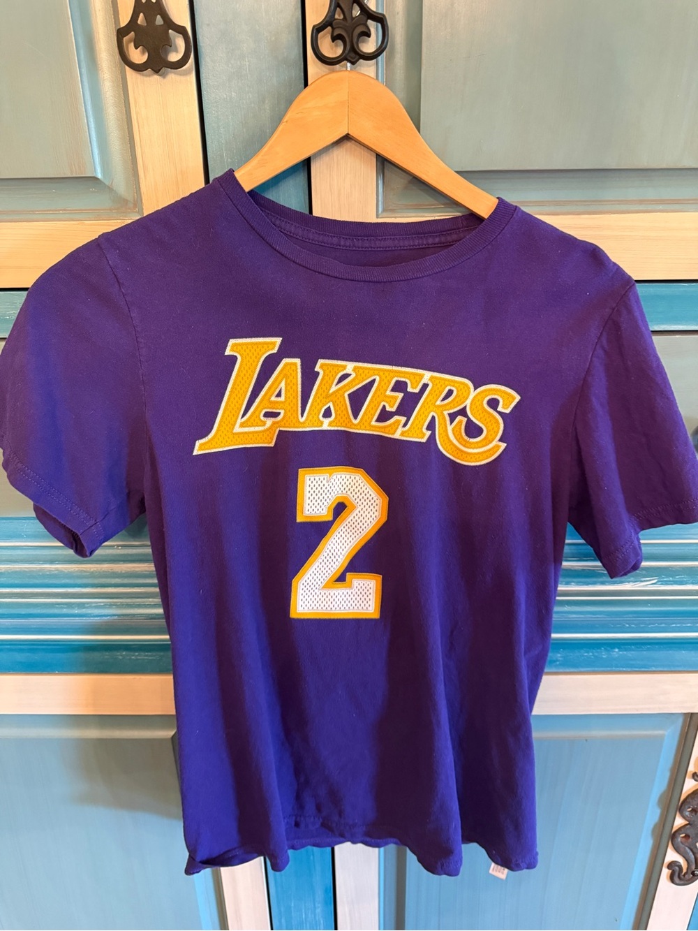 Adidas Los Angeles Lakers Purple Number 2, Lonzo Ball tee